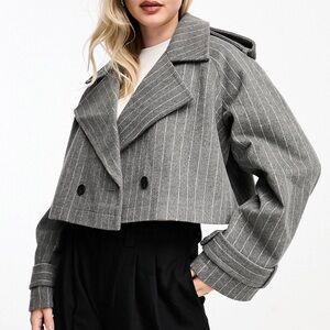 ASOS cropped pin stripe jacket new with tags